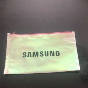 2 Flat zippered pouch for organization pink zipper Samsung branded